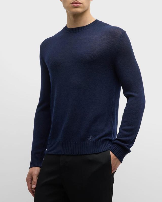 Mens Wool Loose Knit Sweater Product Image