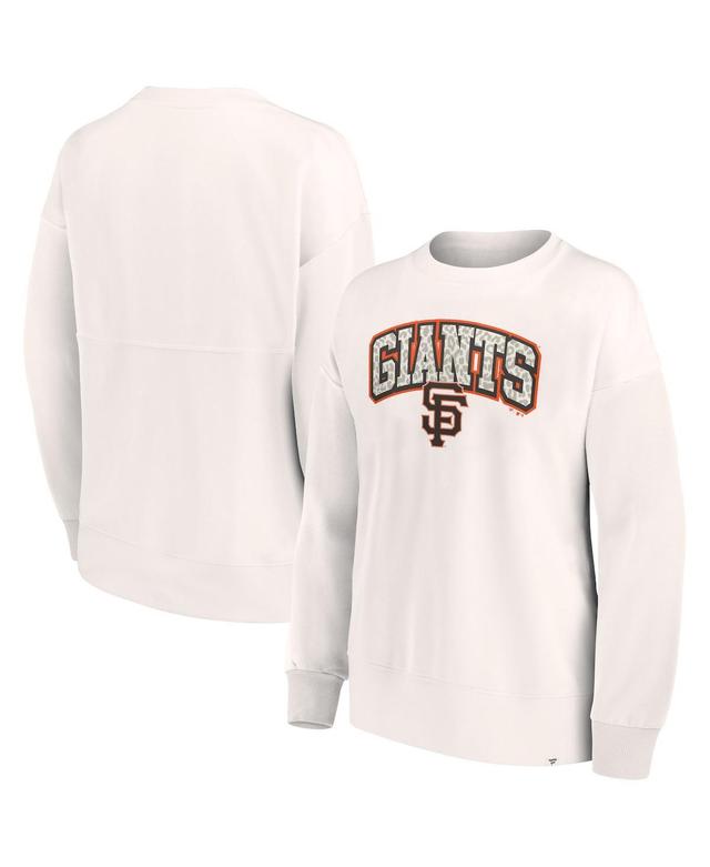 Womens Fanatics Branded Cream San Francisco Giants Leopard Pullover Sweatshirt Product Image