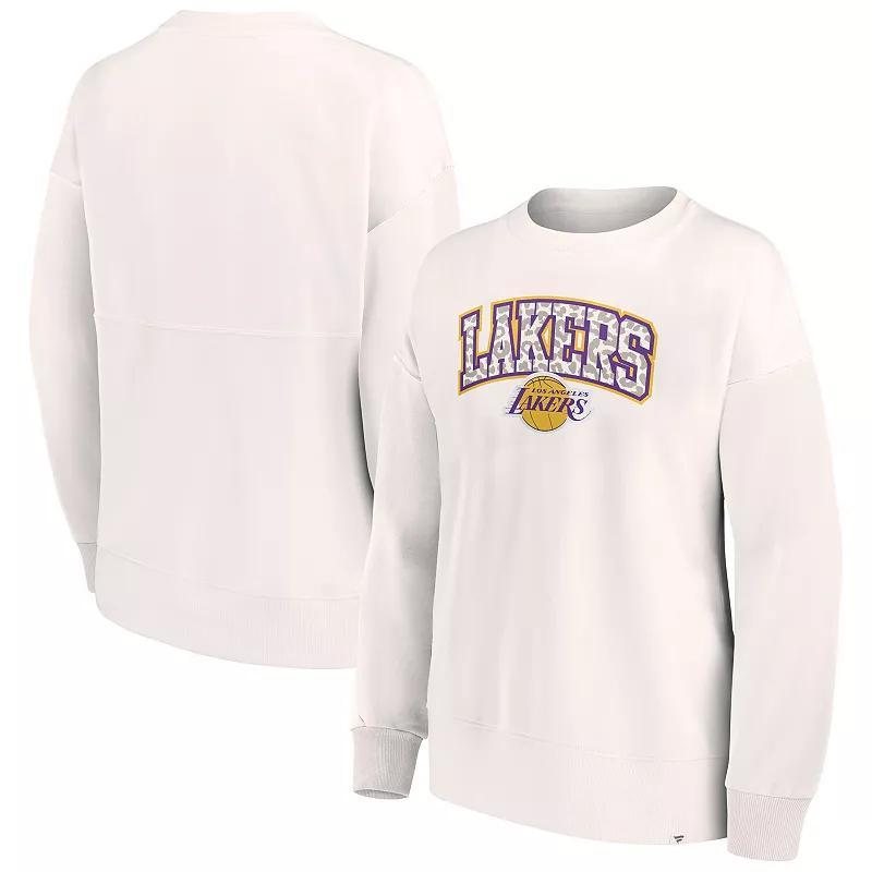 Womens Fanatics Branded Los Angeles Lakers Tonal Leopard Pullover Sweatshirt product image