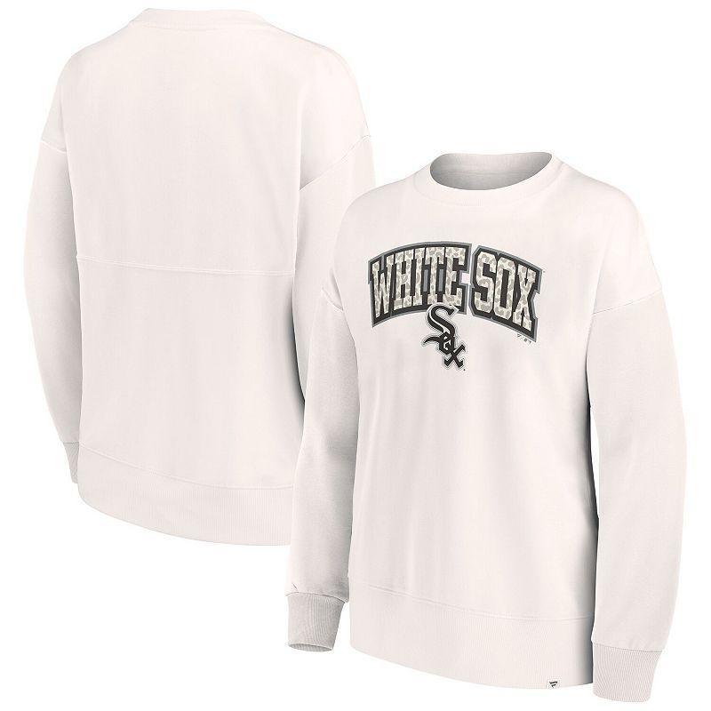 Womens Fanatics Branded Cream Chicago White Sox Leopard Pullover Sweatshirt Product Image