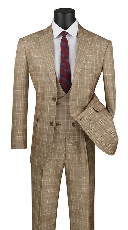 Renaissance Collection - Regular Fit 3 Piece Suit Camel Product Image