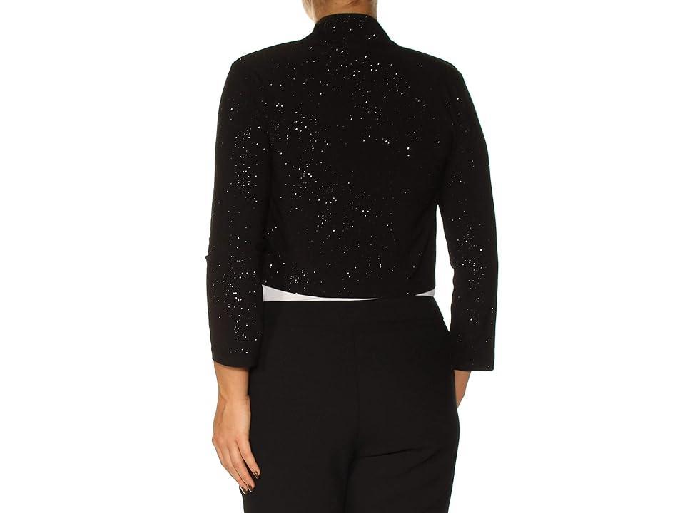 Calvin Klein Women's Three-Quarter-Sleeve Shimmer Shrug (Black 16) Women's Dress Product Image