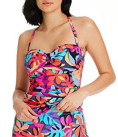 Bleu by Rod Beattie Womens Bold Rush Draped Tankini Top Product Image