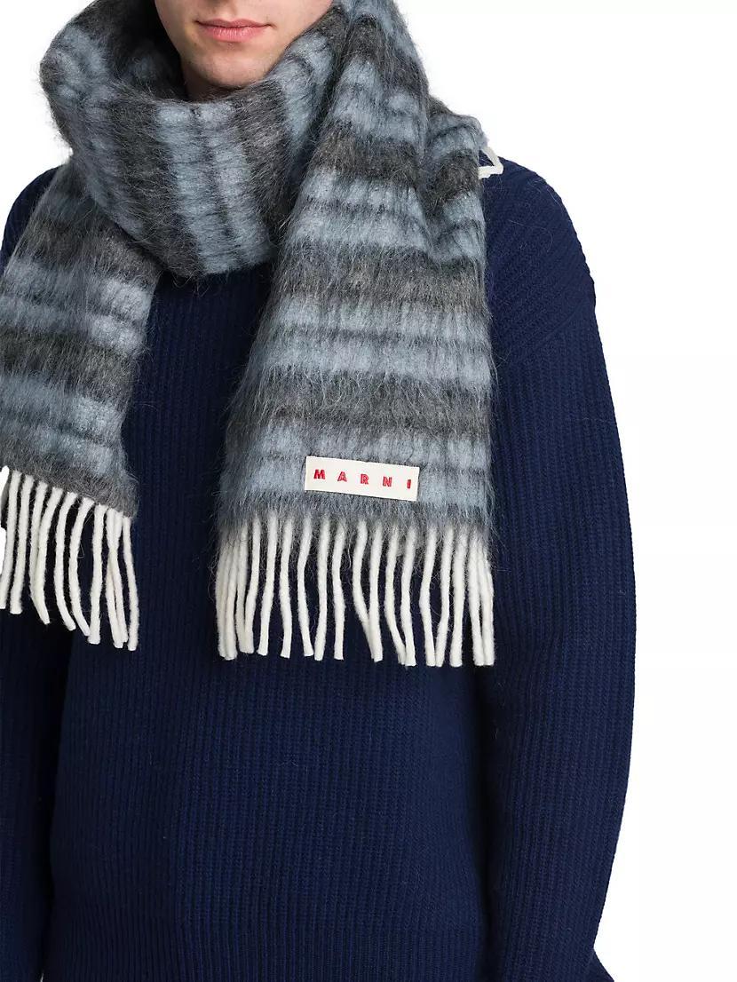 Logo Striped Wool-Blend Scarf Product Image