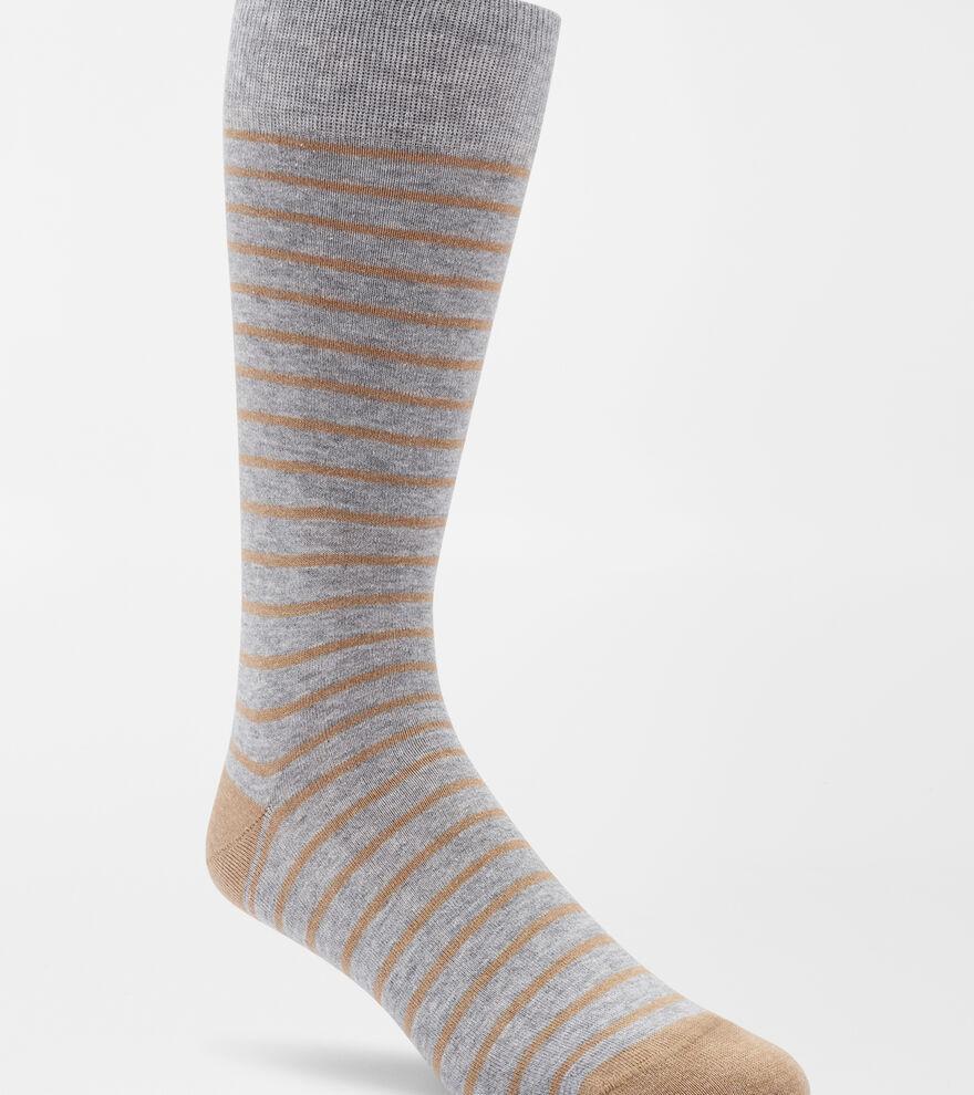 Peter Millar Mens Bar Stripe Crew Sock | Color: British Grey | Size: OS Product Image