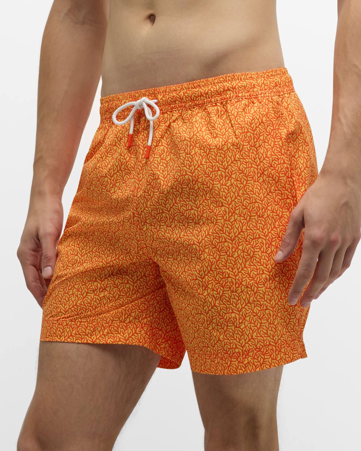 Mens Coral-Print Quick-Dry Swim Shorts Product Image