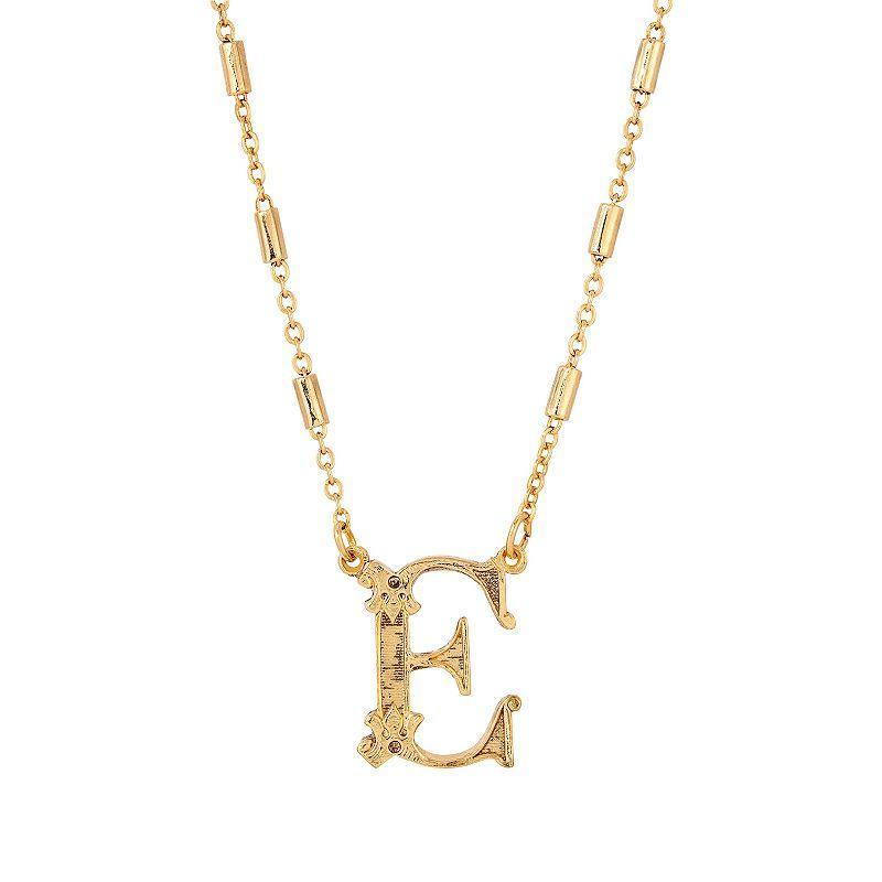 1928 Gold Tone Initial Necklace, Womens, Yellow J Product Image