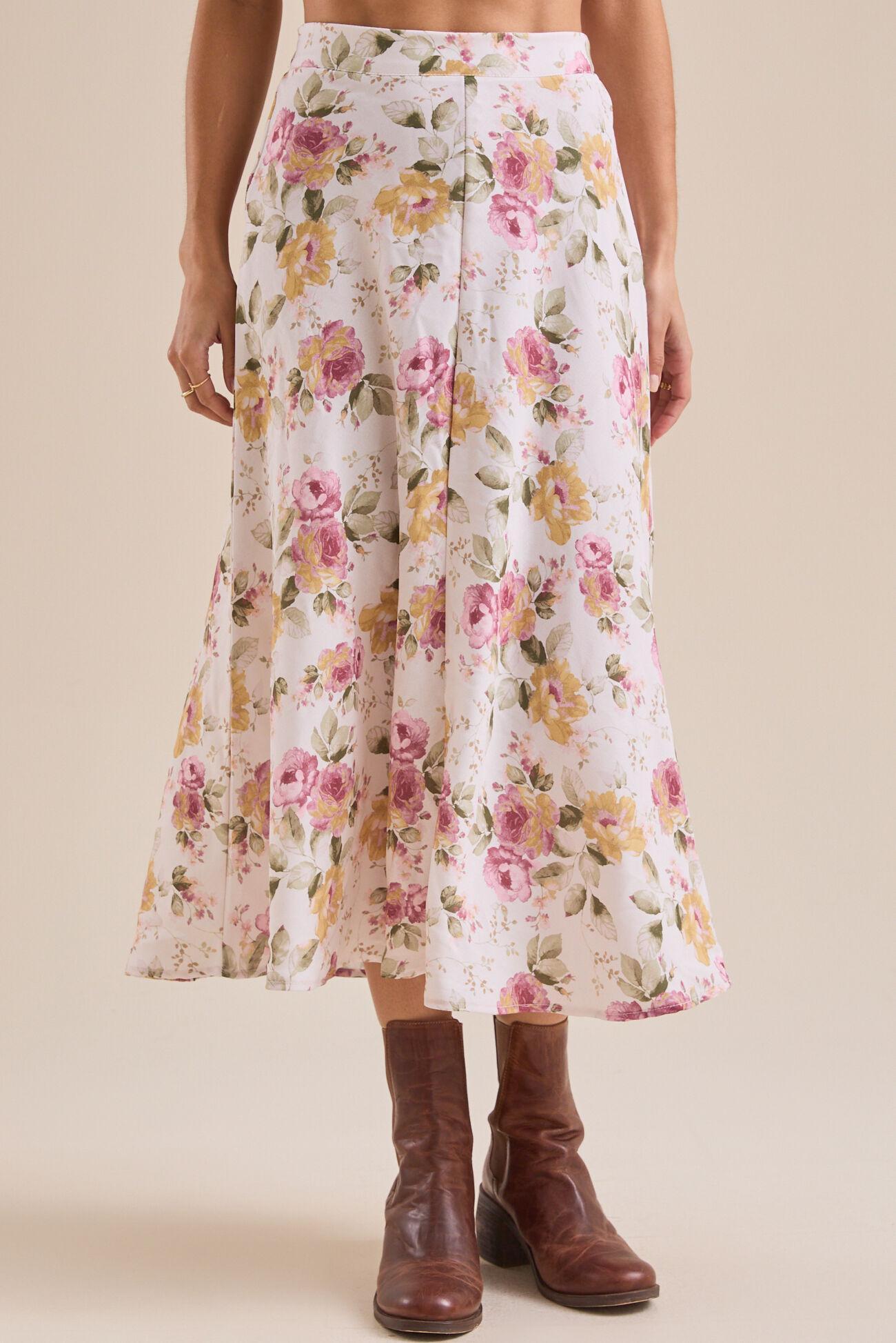 Millie Floral Midi Skirt Product Image