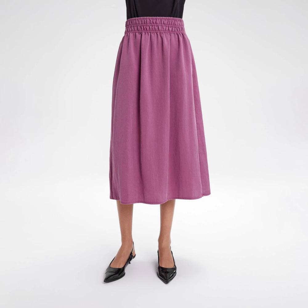 Womens Smocked Waist Midi A-Line Skirt - A New Day Purple XL Product Image