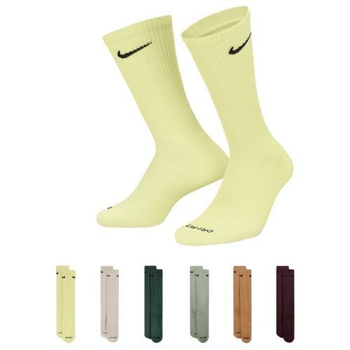 Nike Mens Nike 6 Pack Everyday Plus Cushioned Socks - Mens Lime/Grey/Brown Product Image