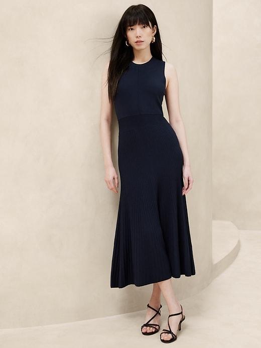 Pleated Midi Sweater Dress Product Image