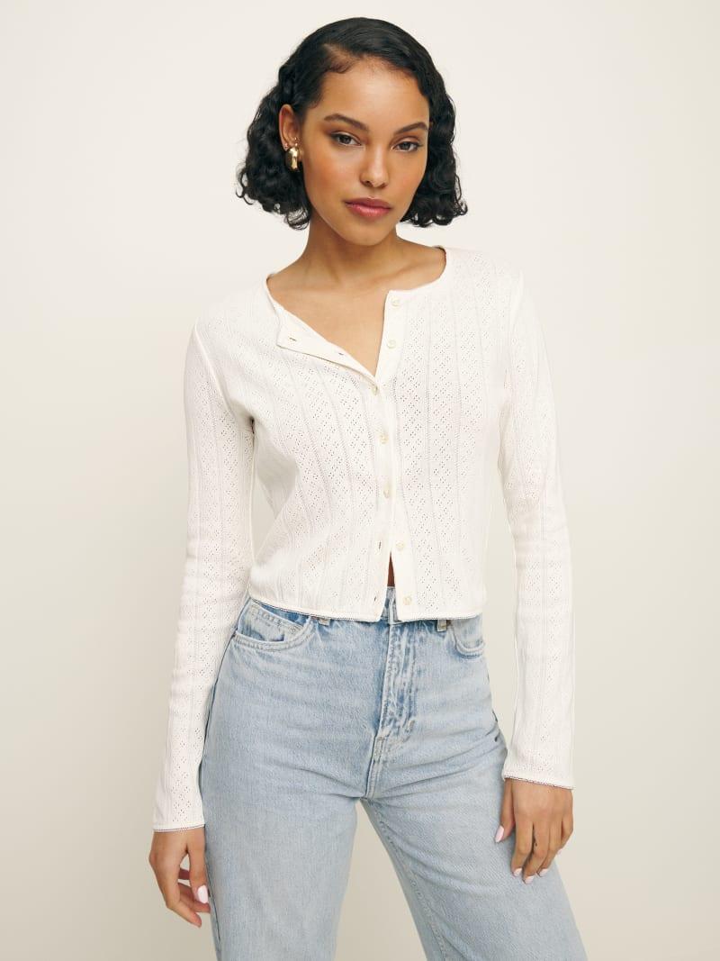 Ari Pointelle Knit Cardigan Product Image