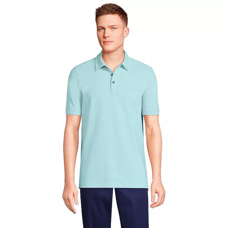 Mens Lands End CoolMax Mesh Polo Blue Product Image