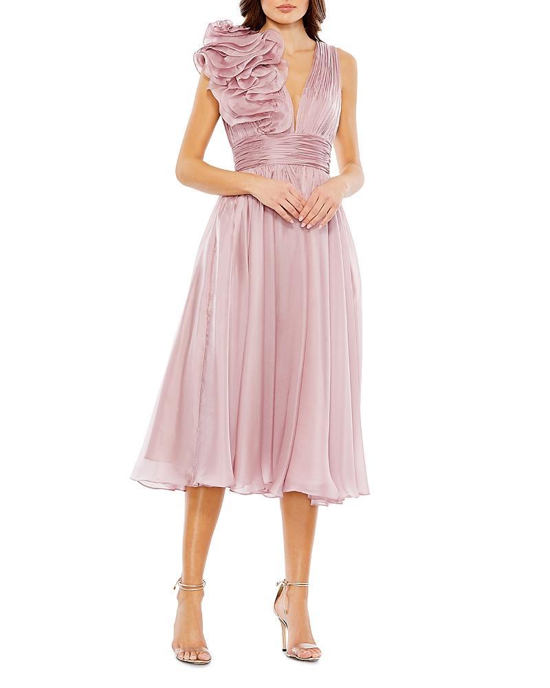 Womens Chiffon Sleeveless Fit & Flare Midi-Dress Product Image