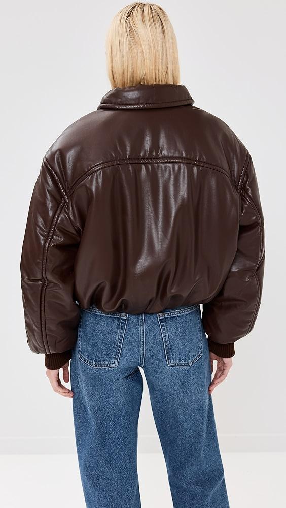 AGOLDE Tate Padded Faux Leather Bomber Jacket | Shopbop Product Image