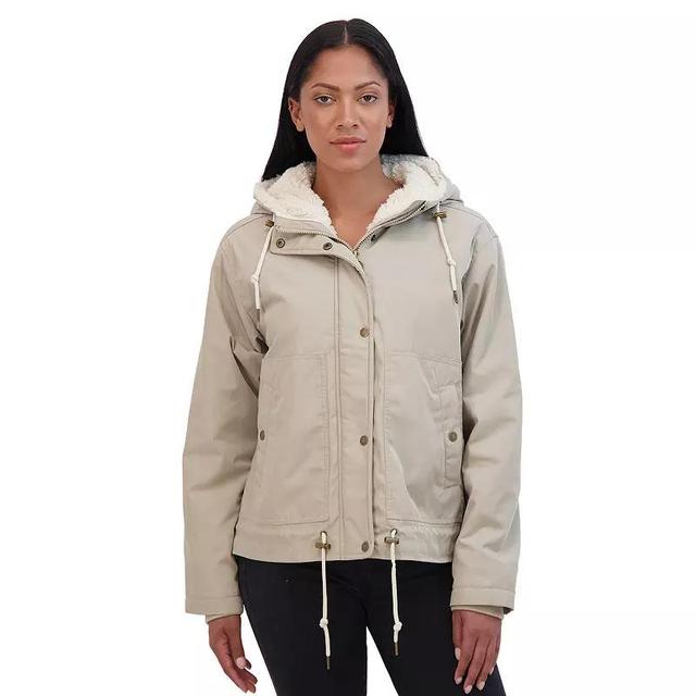 Womens Sebby Cozy Faux-Fur Lined Hooded Twill Anorak Jacket Product Image