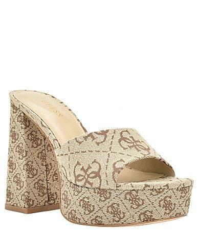 GUESS Jadah Reptile Embossed Platform Sandal Product Image