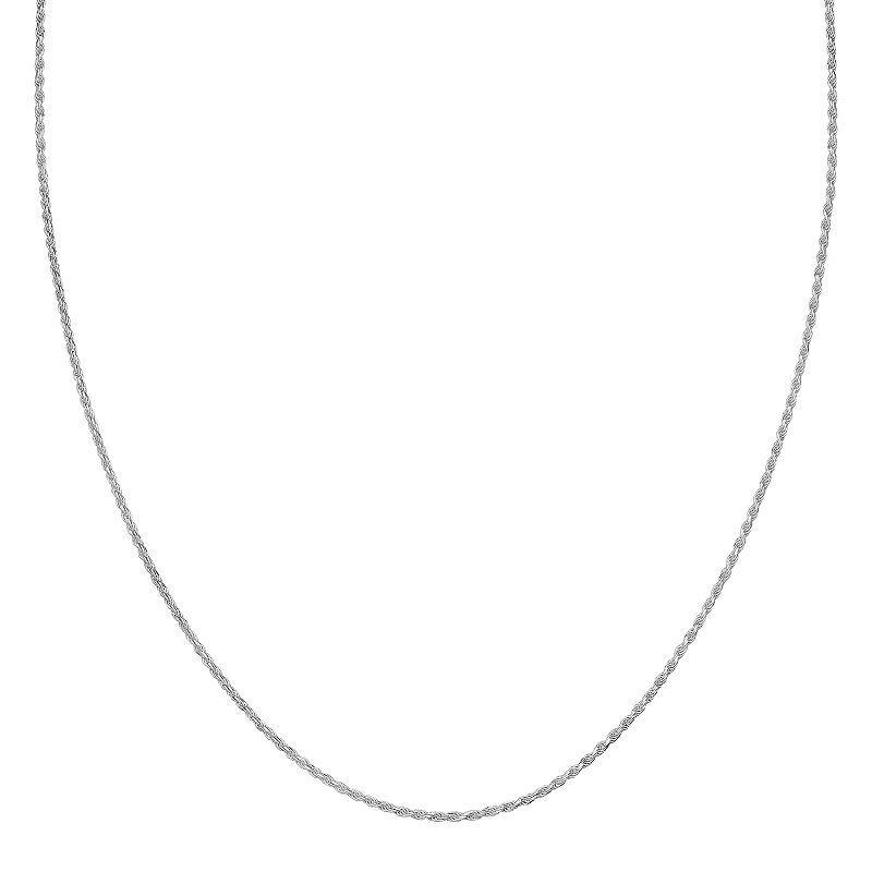 PRIMROSE Sterling Silver Rope Twist Chain Necklace, Womens Grey Product Image