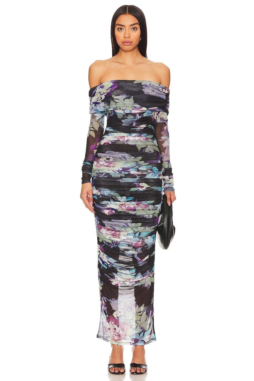 Oaklyn Off Shoulder Shirred Midi Dress NICHOLAS Product Image