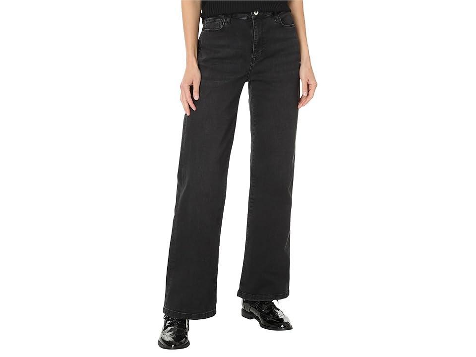 Elliott Lauren Washed Black Denim - Wide Leg 5 Pocket Jeans Women's Jeans Product Image