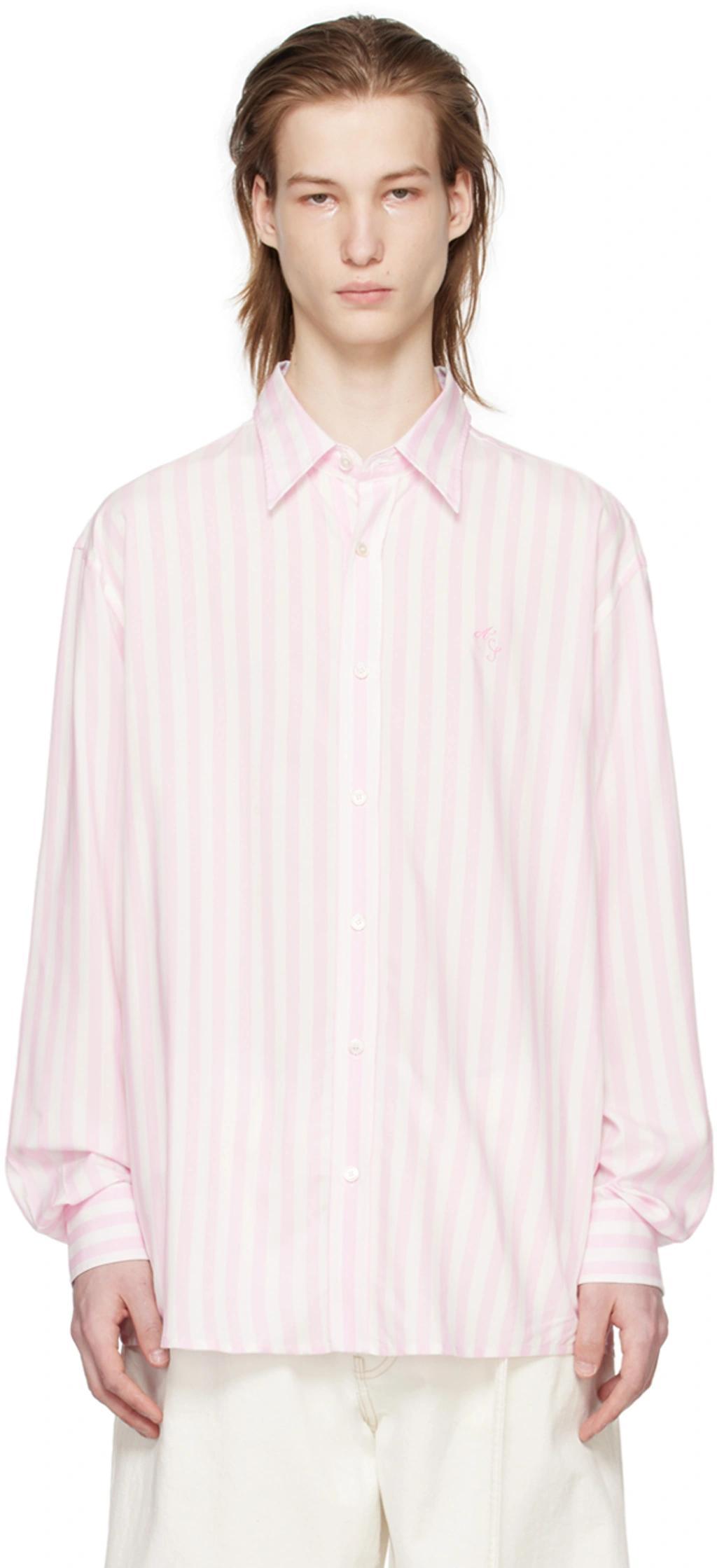 ACNE STUDIOS Over Shirt Stripes In Pink Product Image