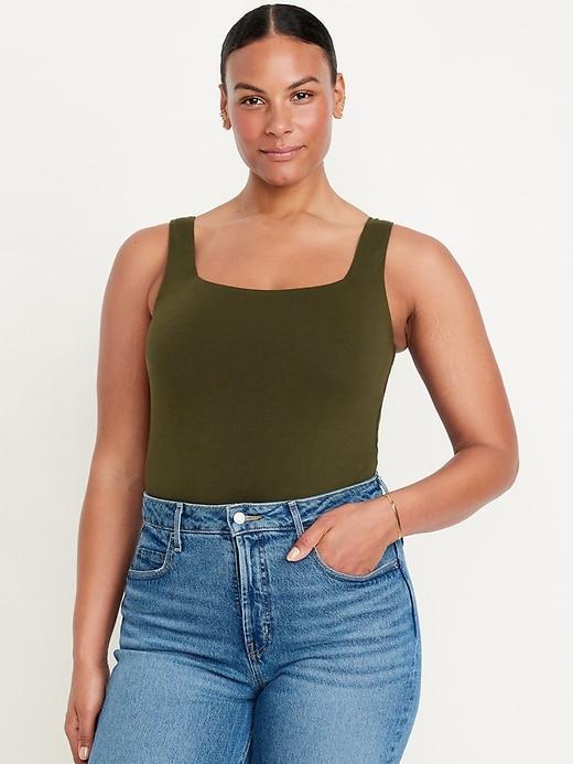 Square-Neck Tank Top Bodysuit Product Image