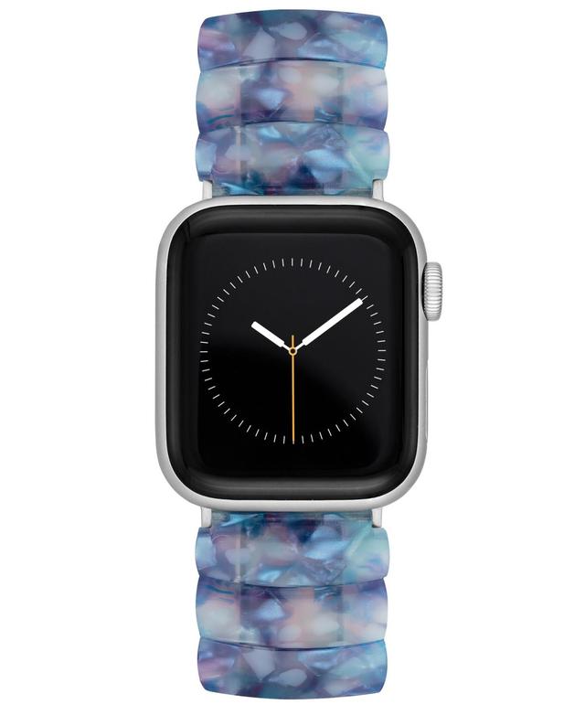 Anne Klein Womens Blue Marbled Acetate Expansion Bracelet designed for 38/40/41mm Apple Watch Product Image