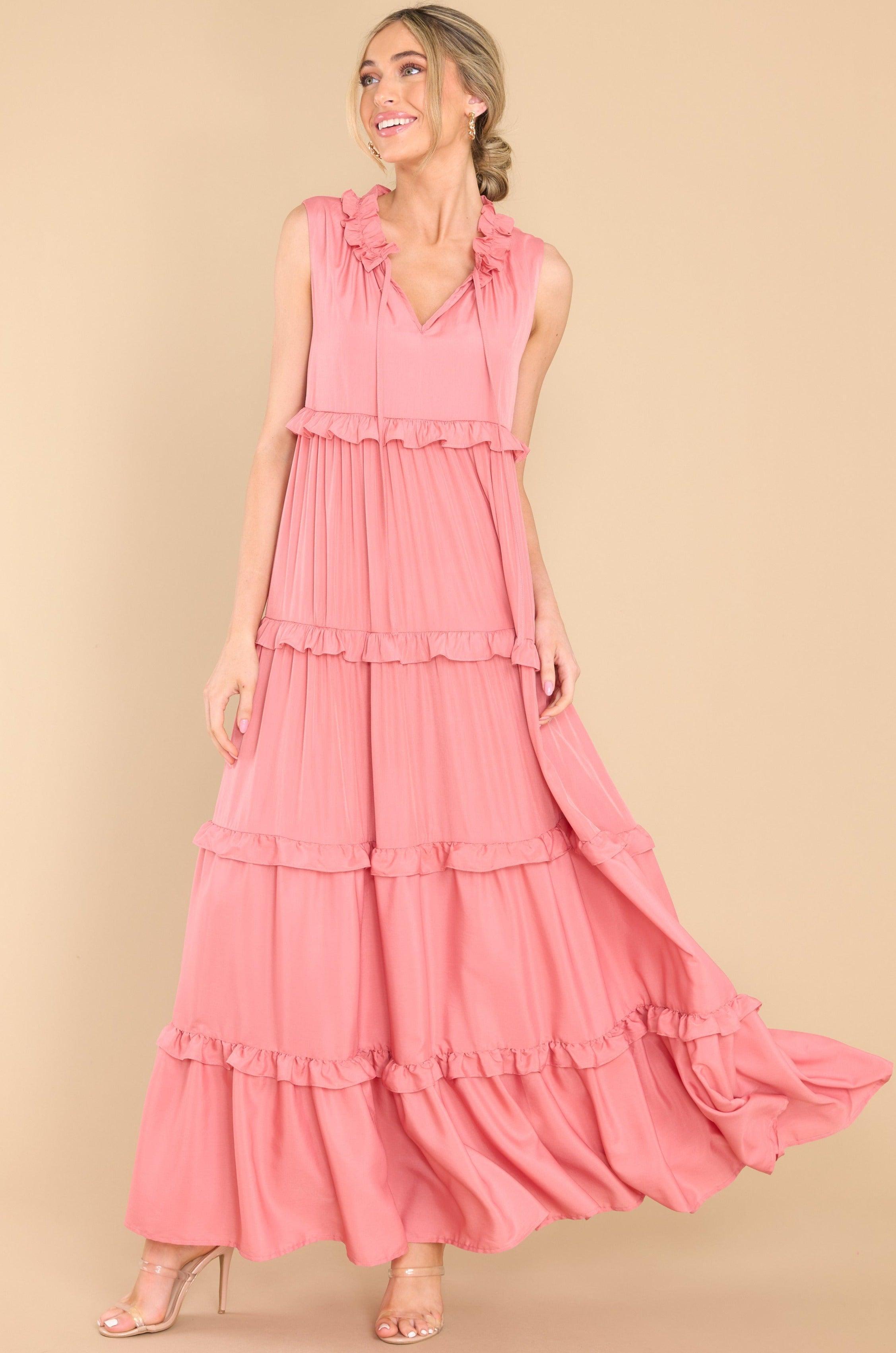 Aura When I Look At You Peony Maxi Dress Pink Product Image