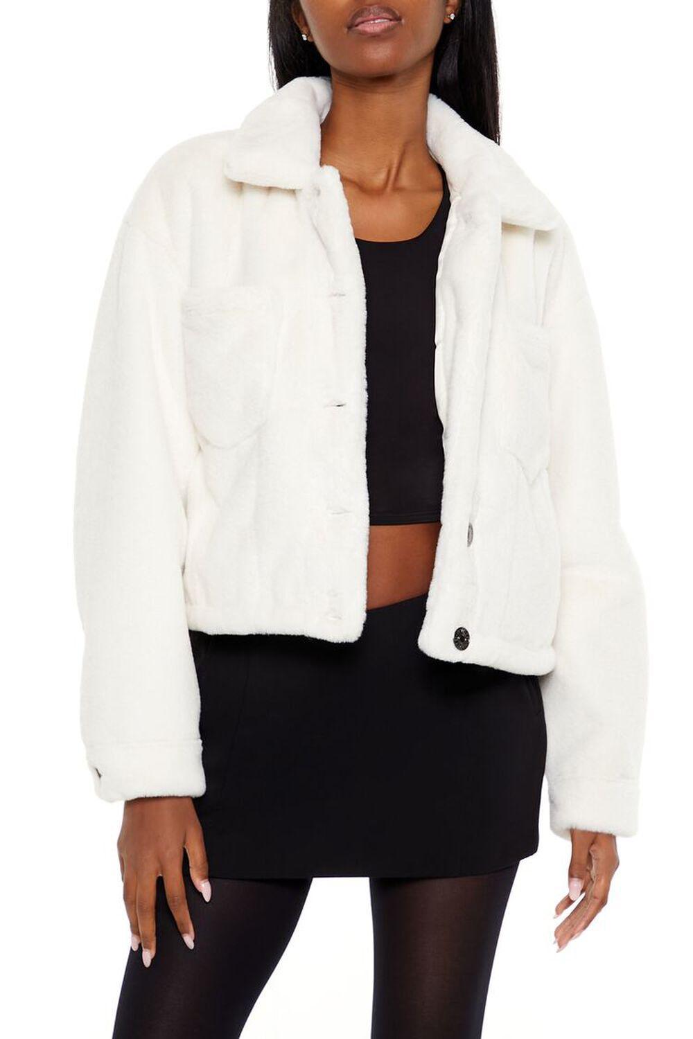 Faux Fur Cropped Shacket | Forever 21 Product Image