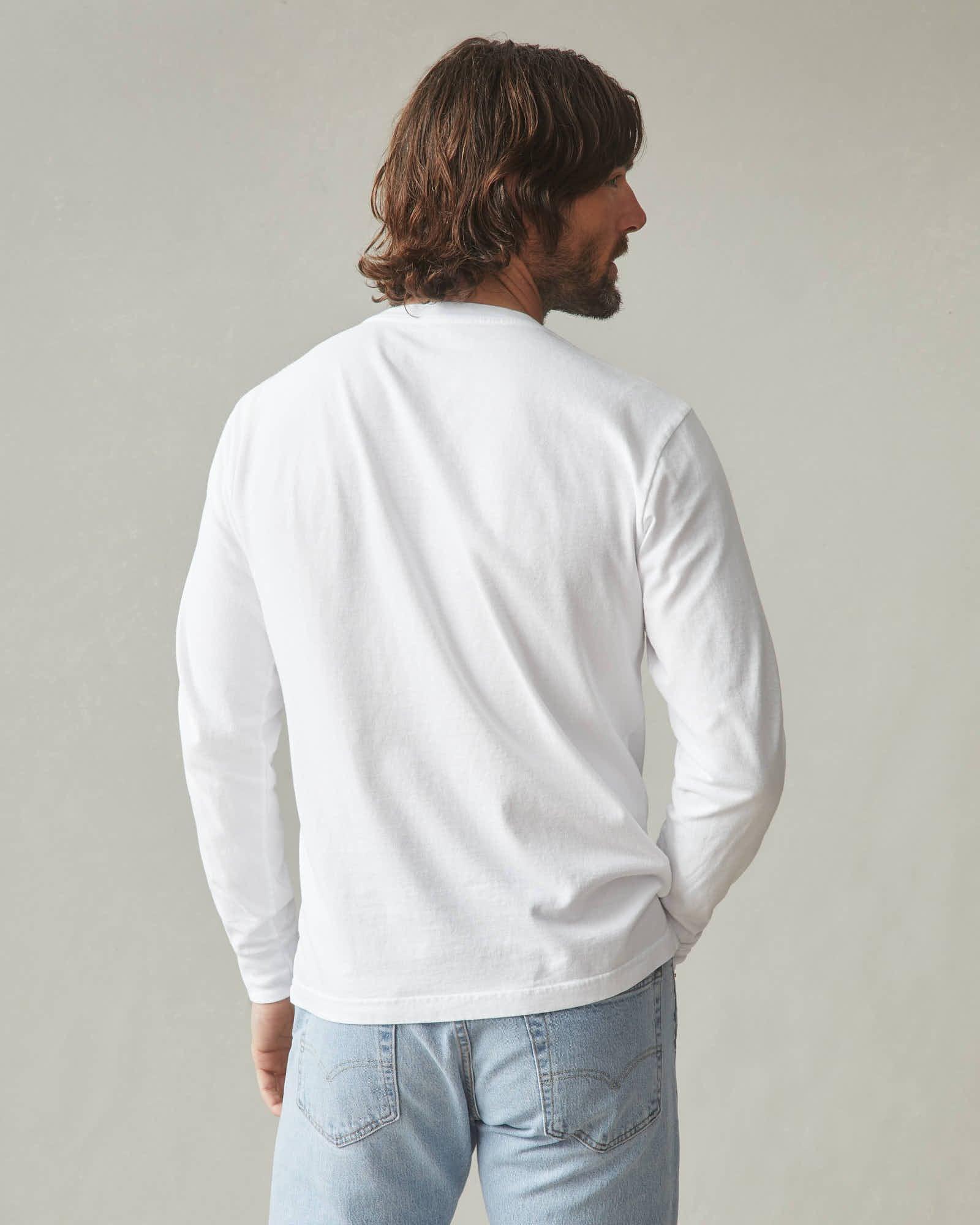 Vintage Crew Long Sleeve Tee - White Male Product Image