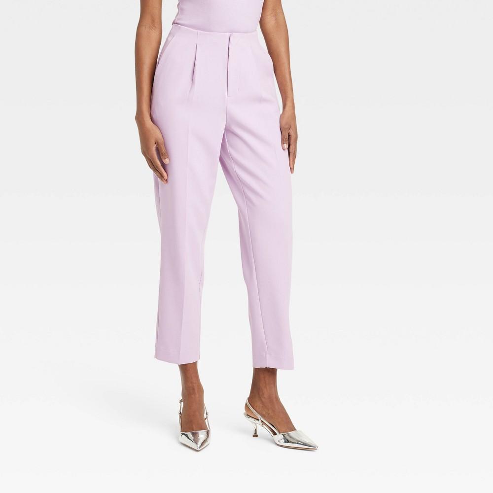 Womens High-Rise Tailored Trousers - A New Day Lavender 10 Product Image