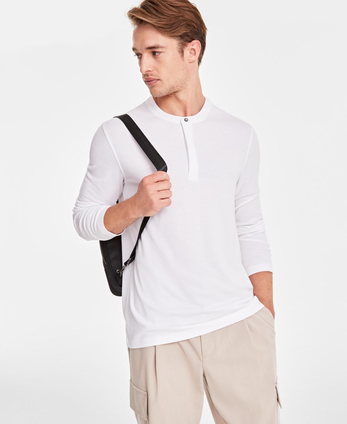 Alfani Mens Alfatech Solid Henley, Created for Macys Product Image