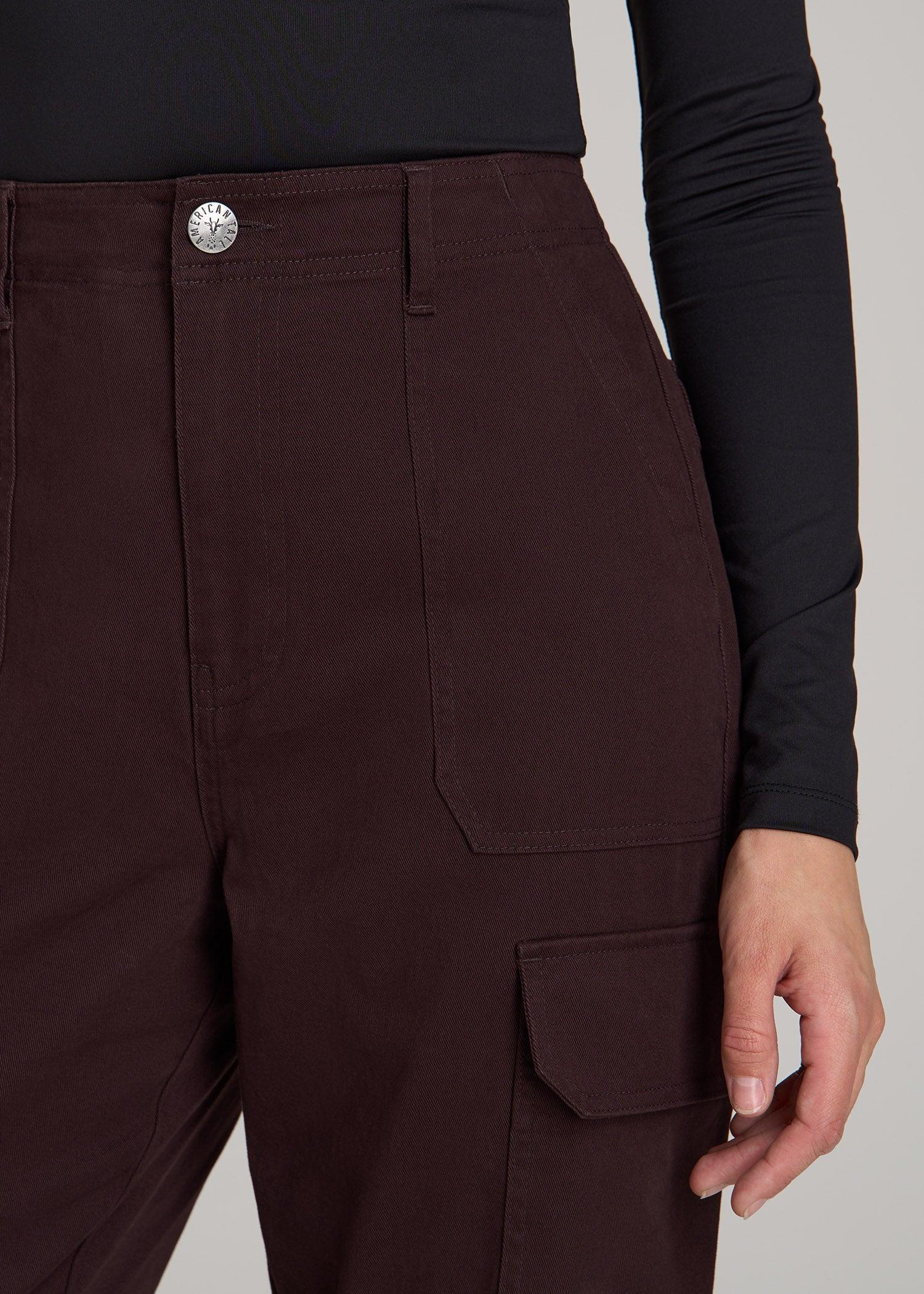 Straight Leg Cargo Chino Pants for Tall Women in Oxblood Female Product Image