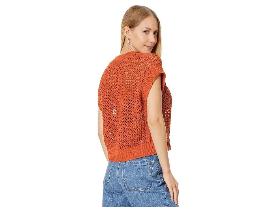 Madewell Open-Stitch Sweater Tee (Dark Copper) Women's Sweater Product Image