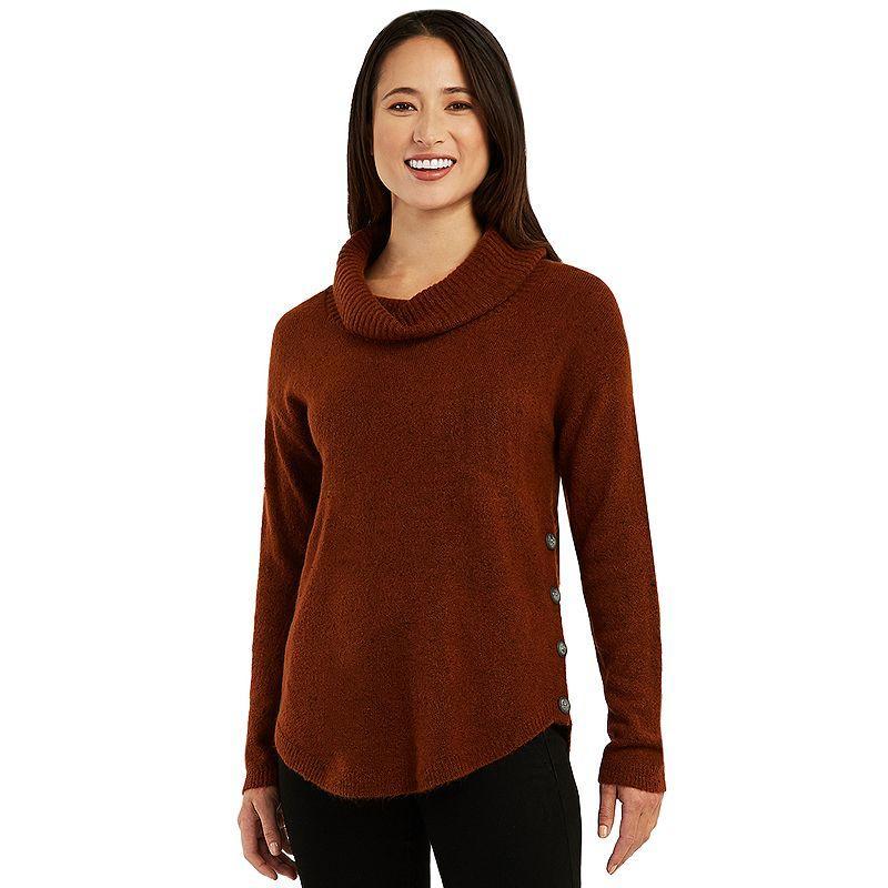 Womens AB Studio Fleck Cowlneck Tunic Sweater Red product image