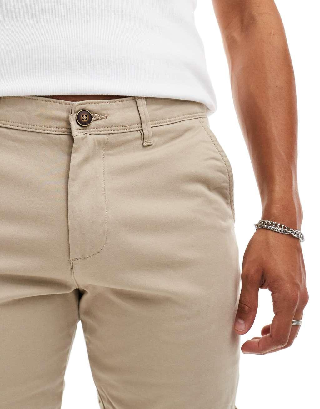 Jack & Jones chino shorts in beige Product Image