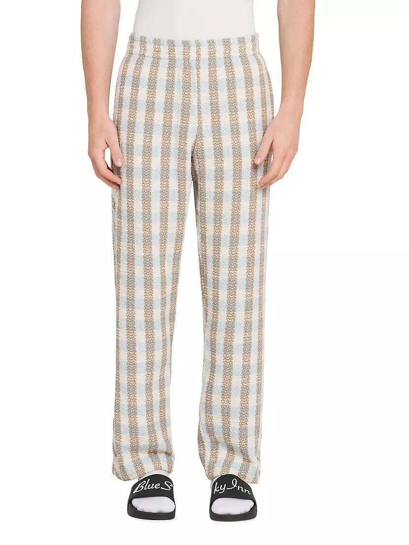 Checked Bouclé Wool-Blend Pants Product Image