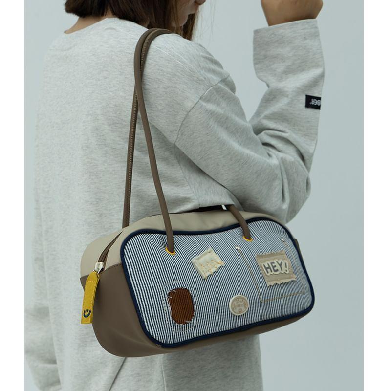 Striped Applique Shoulder Bag Product Image