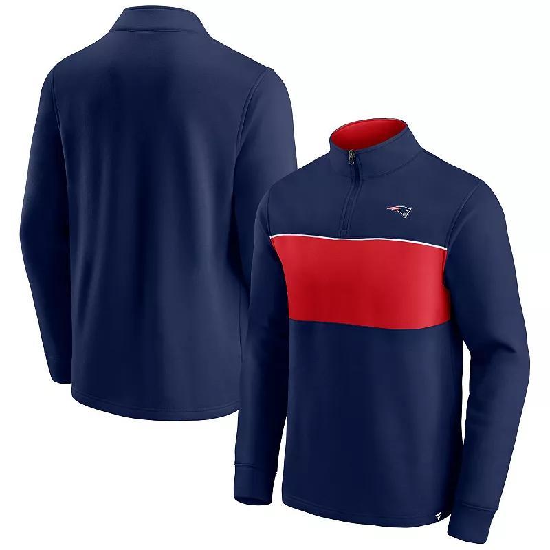 Mens Fanatics Branded Royal/Red Buffalo Bills Block Party Quarter-Zip Jacket Product Image