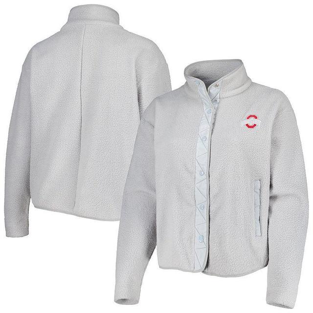 Womens Gray Ohio State Buckeyes Wheelhouse Sherpa Full-Snap Jacket Product Image