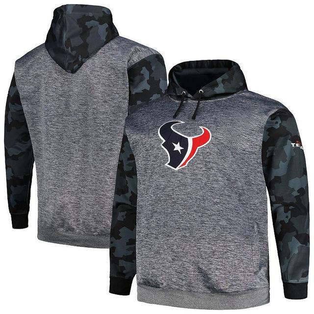 Mens Fanatics Branded Heather Charcoal Houston Texans Big & Tall Camo Pullover Hoodie Product Image