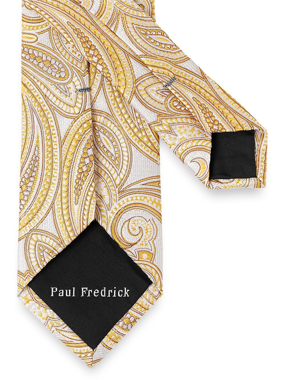 Paisley Woven Silk Tie - Yellow Product Image