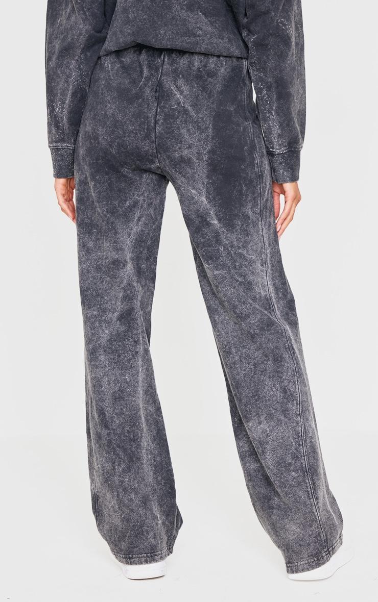 Charcoal Washed Seam Detail Wide Leg Sweatpants Product Image