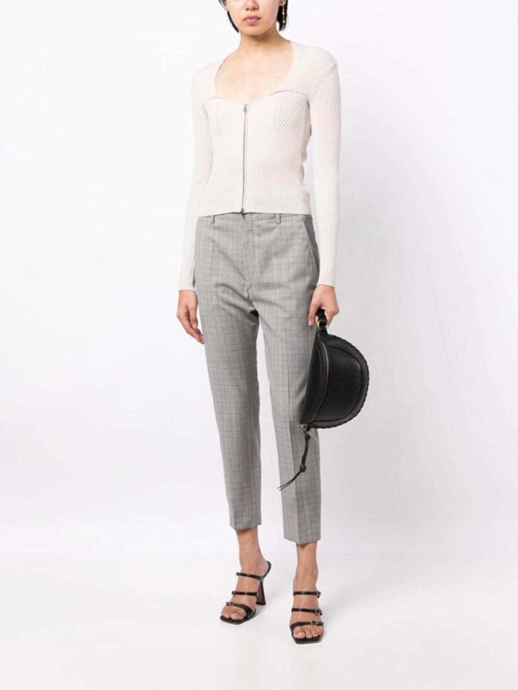 ISABEL MARANT Sopiavea Wide Wool Pants In Light Grey Product Image