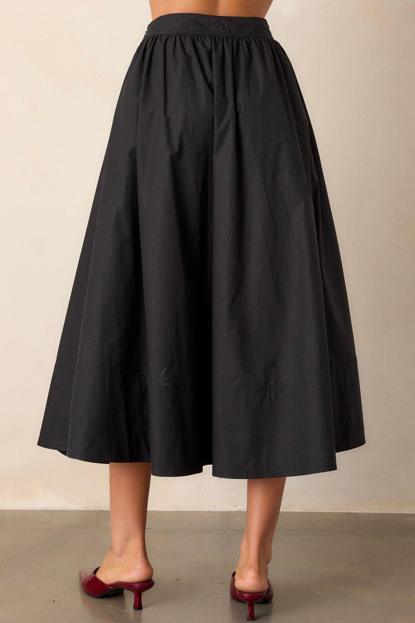 Beneath The Surface 100% Cotton Black Midi Skirt Product Image