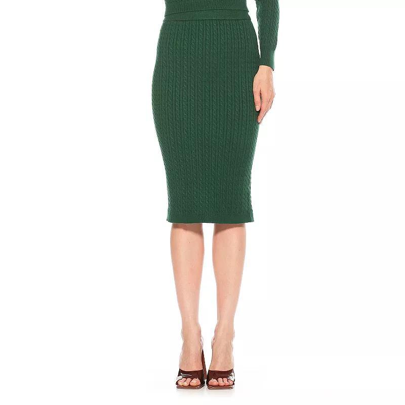 Womens ALEXIA ADMOR Cable-Knit Midi Skirt Product Image