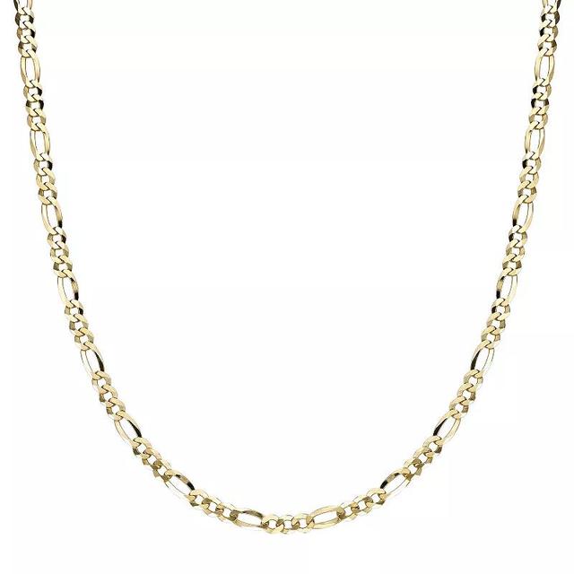 Mens LYNX 14k Gold Over Silver 4.4mm Flat Figaro Chain Necklace Gold Tone Product Image