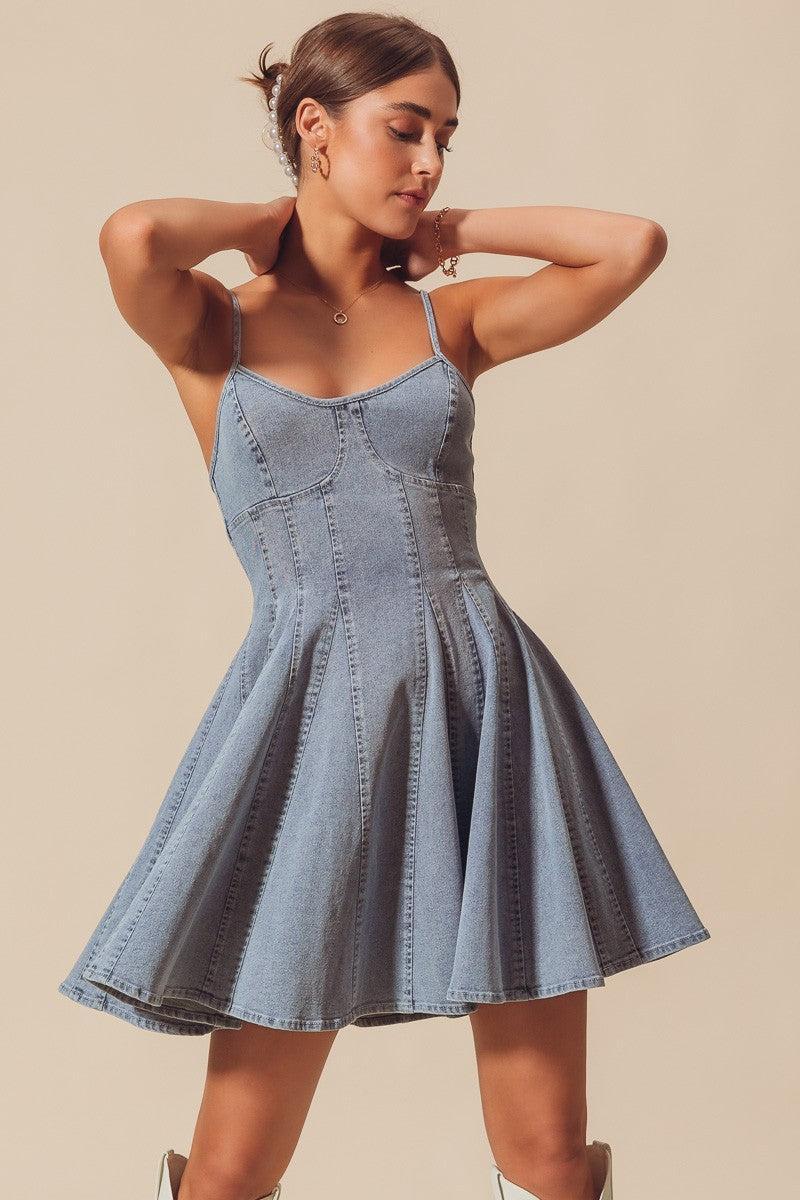 S/L Denim Mini Dress product image