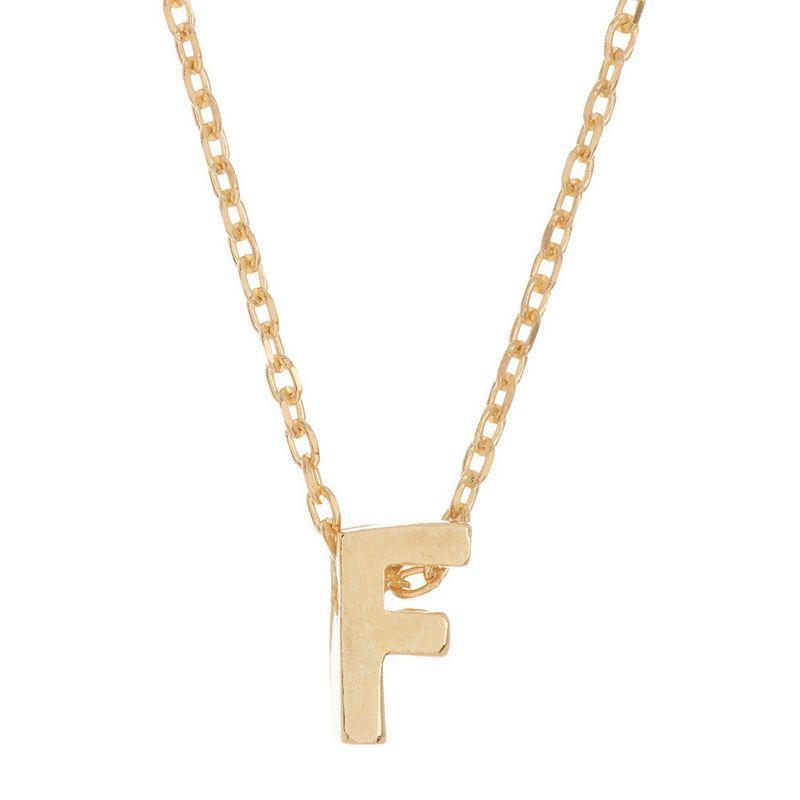 Adornia 14k -Plated Mini Initial Pendant Necklace, 16 + 2 extender - M Product Image