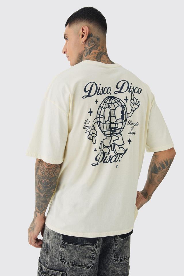 Tall Oversized Disco Graphic T-Shirt | boohooMAN USA Product Image